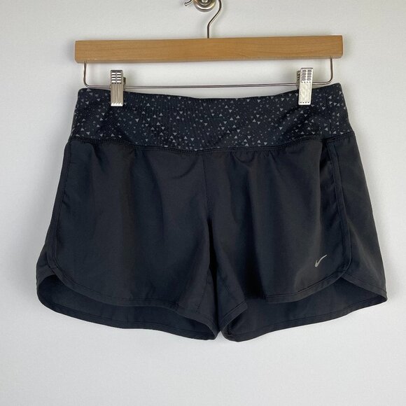 Nike Black Triangle Dri-Fit Lined Running Shorts - Size S - Picture 1 of 5